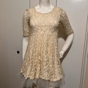 Beautees Gold Lace Dress